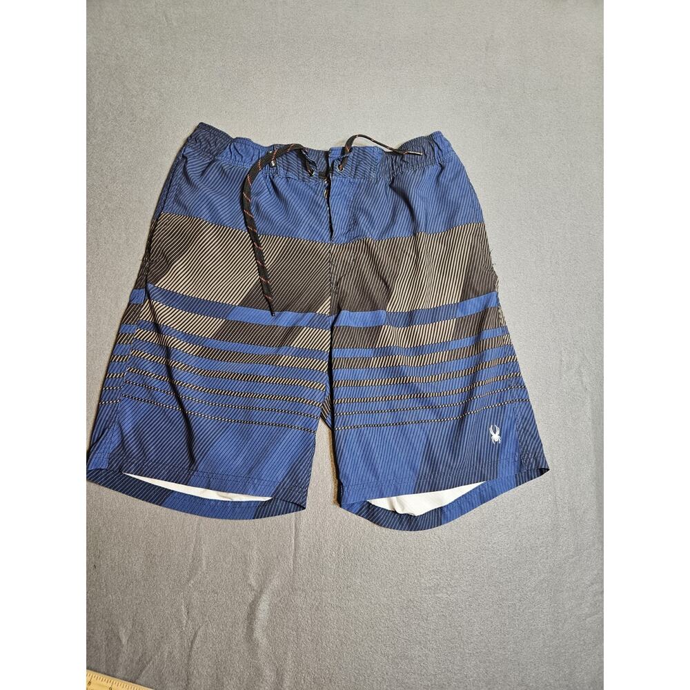 SPYDER Men Swim Trunks Extra Large Dark Blue And Gray Board Shorts Surfing Beach